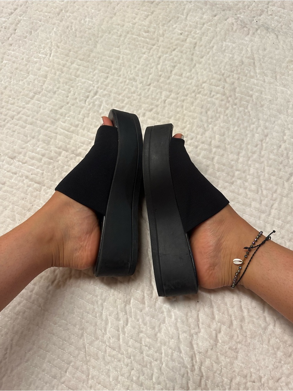 ON HOLD Classic Black Platform Sandals - Picture 4 of 5